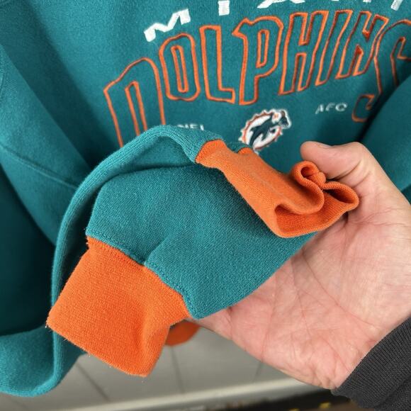 Vintage 90’s NFL Miami Dolphins Crewneck Teal And Orange Size XL - Picture 5 of 6